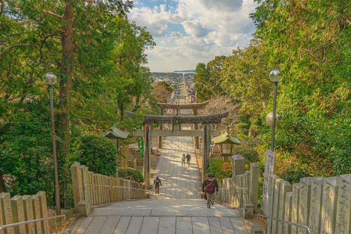 福岡縣宮地嶽神社前方的參道，近年來成為人氣觀光景點。