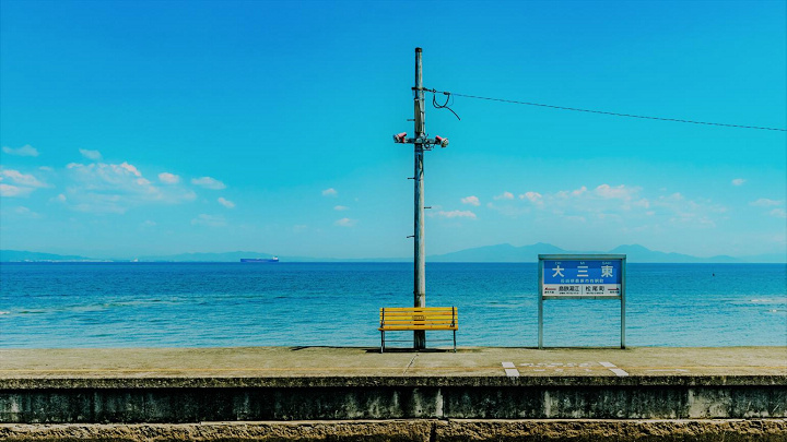 ▲從月台就能眺望到有明海的景色。　圖：長崎縣／提供