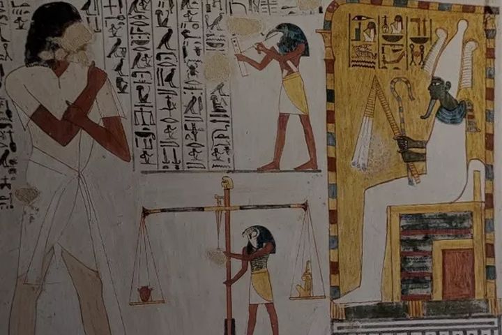 ▲古埃及人認為將死者生平描繪在墓壁上，讓生命延續。　圖：埃及旅遊推廣局-門納墓VR╱提供