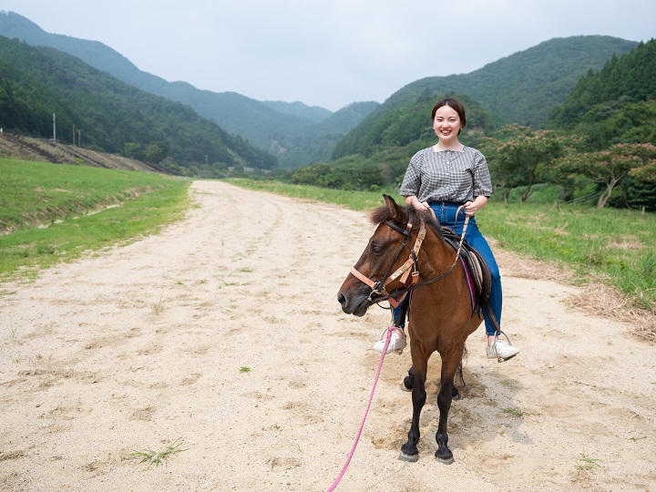 ▲體型較小的對州馬個性溫馴，即使是女性也能輕鬆體驗騎馬。　圖：對馬觀光物產協會／提供