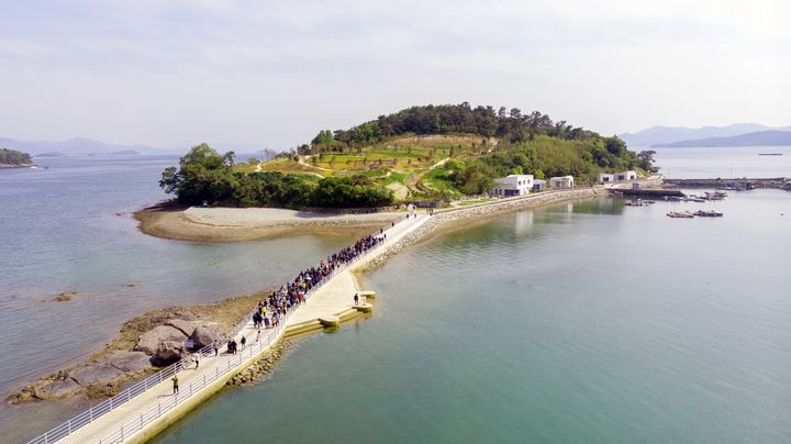 ▲熊川親水公園傍著如湖水般平靜的大海。　圖：韓國-麗水市╱提供