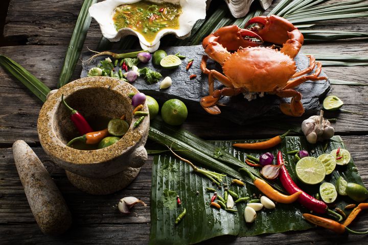 泰式辣海鮮醬蒸青蟹。　圖：泰國觀光局╱提供 
