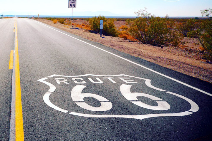 著名的66號公路（Route 66）是從芝加哥一路延伸到內陸帝國。　圖：內陸帝國旅遊局／提供