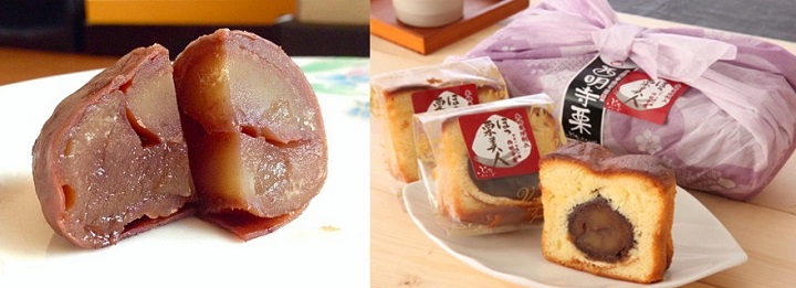▲角館的プチフレーズ是西明寺栗甜點專賣店，推出的法式甘露煮(左)和磅蛋糕(右)，都好吃極了。　圖：プチフレーズ／提供