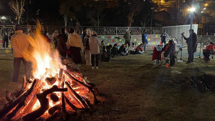 ▲新佳陽步道品茗，欣賞梨山美麗的夜晚。　圖：參山國家風景區管理處／提供