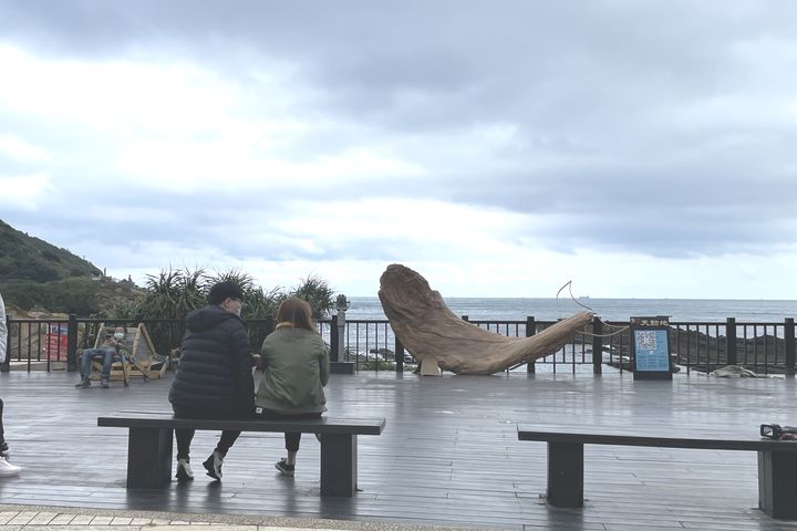 ▲「鯨天動地、向海致敬」漂流木藝品將成為打卡新地標。　圖：北海岸及觀音山國家風景區管理處／提供