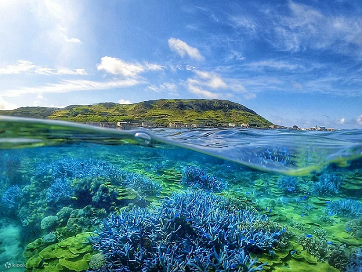 ▲澎湖南方四島擁有豐富的海洋資源和美景，還能浮潛到海平面下欣賞宛如薰衣草森林的繽紛珊瑚礁。　圖：Klook／提供