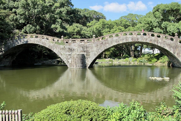 諫早的眼鏡橋約有50公尺長。　圖：長崎縣觀光連盟／提供