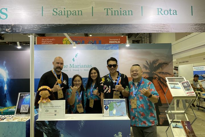 馬里亞納觀光局積極發展潛水主題旅遊，第三度參加新加坡亞洲潛水展。　圖：馬里亞納觀光局台灣代表處／提供
