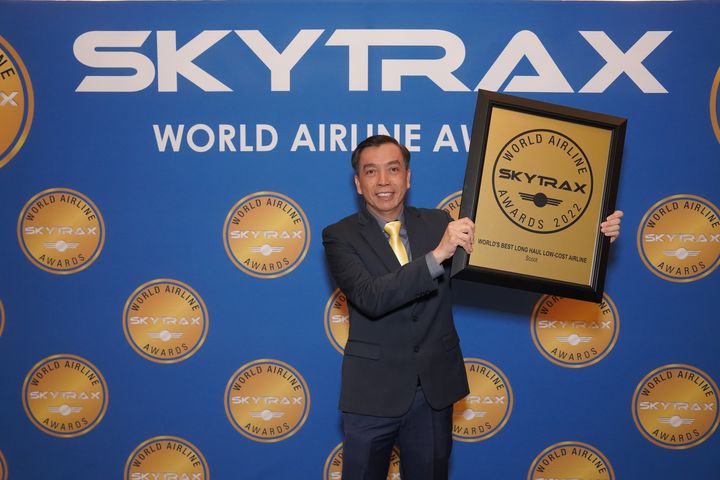 ▲酷航再獲2022全球航空公司獎Skytrax「最佳長途低成本航空公司」獎項。　圖：酷航／提供
