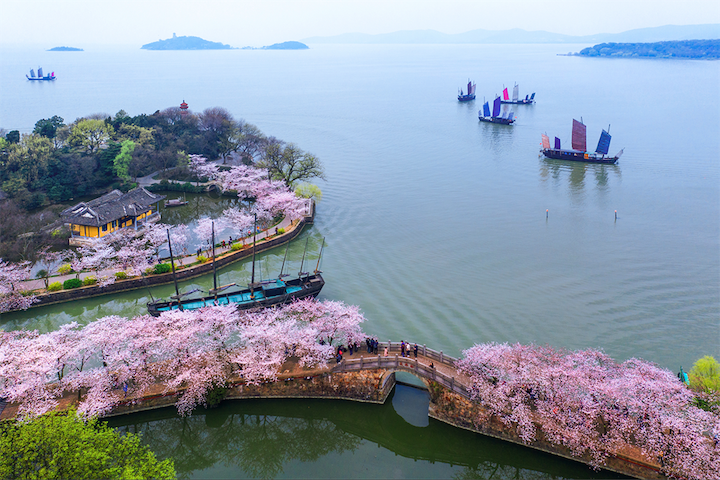 ▲太湖黿頭渚長春橋。　圖：無錫太湖黿頭渚官網／來源