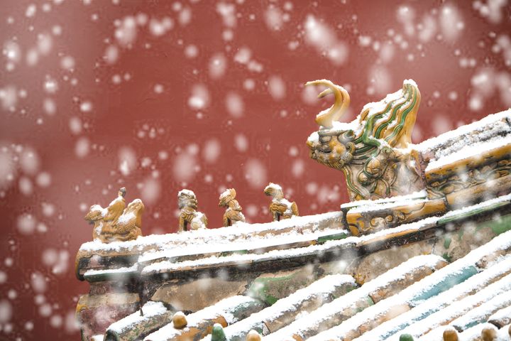 白雪覆蓋的紫禁城，增添更多古典美。　圖：shutterstock／來源
