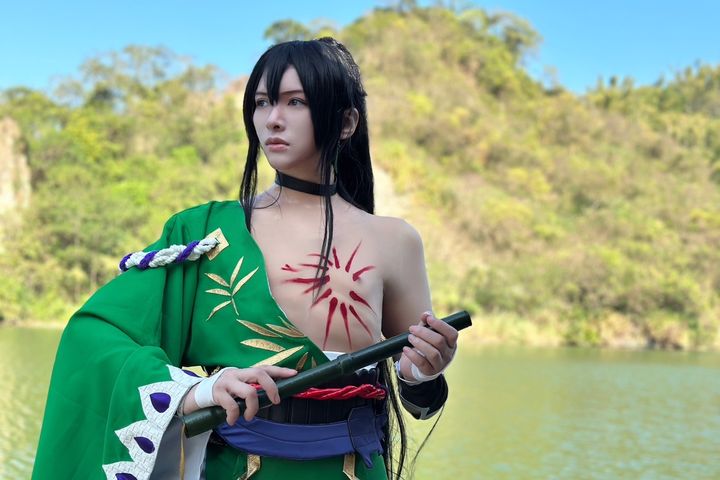 臺南龍崎的牛埔農塘吸引COSPLAY族群前來拍照取景。　圖：西拉雅國家風景區管理處／提供