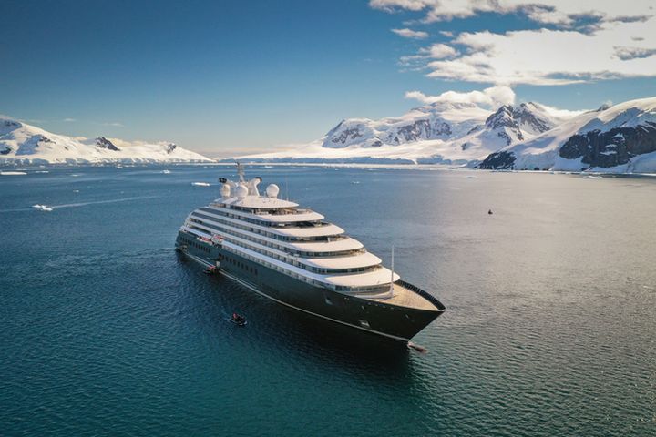 「日月合朔號」預計於今年4月下水，是全世界第1艘專為極地旅遊設計的超6星級探索遊艇。　圖：Scenic Group／提供