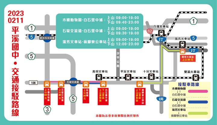 ▲平溪場交通接駁車資訊。　圖：新北市政府觀光旅遊局／提供