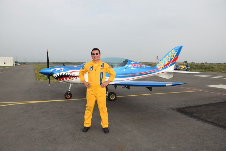 ▲順風飛行俱樂部是SHARK鯊魚競賽機台灣唯一代理。　記者-歐彥君／攝