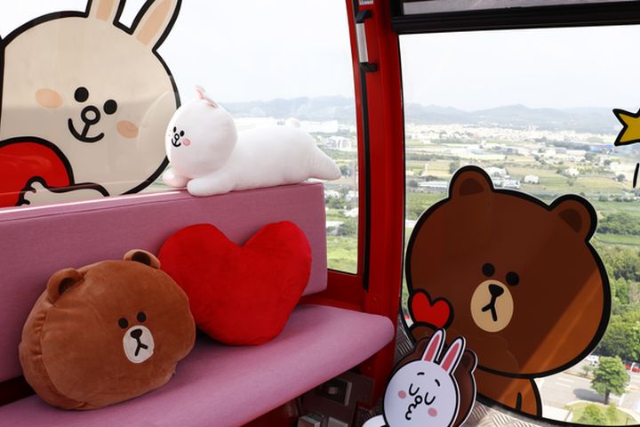 全台最大天空之夢摩天輪，也推出限定熊大兔兔《告白車廂》要來陪大家渡過浪漫的情人。　圖：麗寶樂園渡假區／提供 