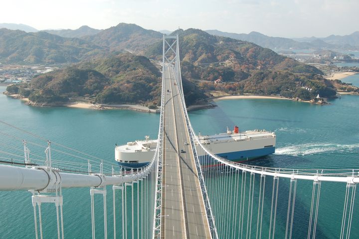 ▲「島波海道」從因島大橋塔頂眺望海天美景。　圖：高知縣國際觀光課／提供