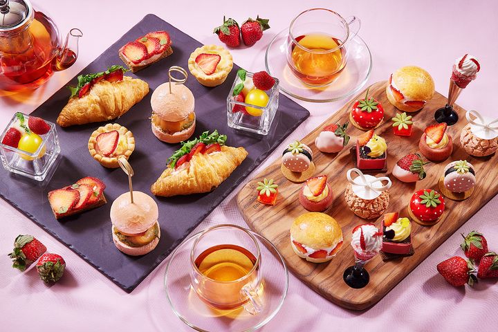 ▲草莓季下午茶，甜鹹組合通通有。　圖：JR東日本大飯店 台北／提供