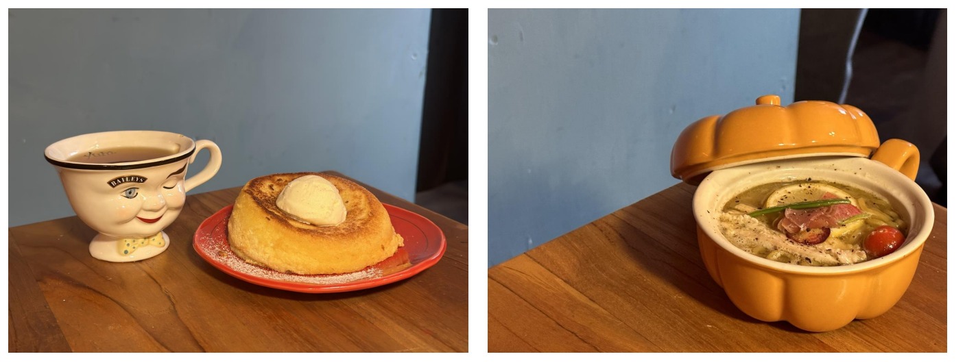 ▲檸檬拉麵(右)和奶油鬆餅是CAFÉ TOCCO的人氣商品。　記者-蔡雅雯／攝影