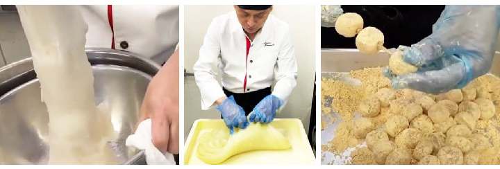 蕨餅串的職人手作與獨創手揉冷凍製法。　圖：京西陣菓匠 宗禪／提供