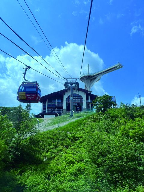 ▲龍平發旺山觀光纜車是《冬季戀歌》拍攝地。　記者-王政介／攝