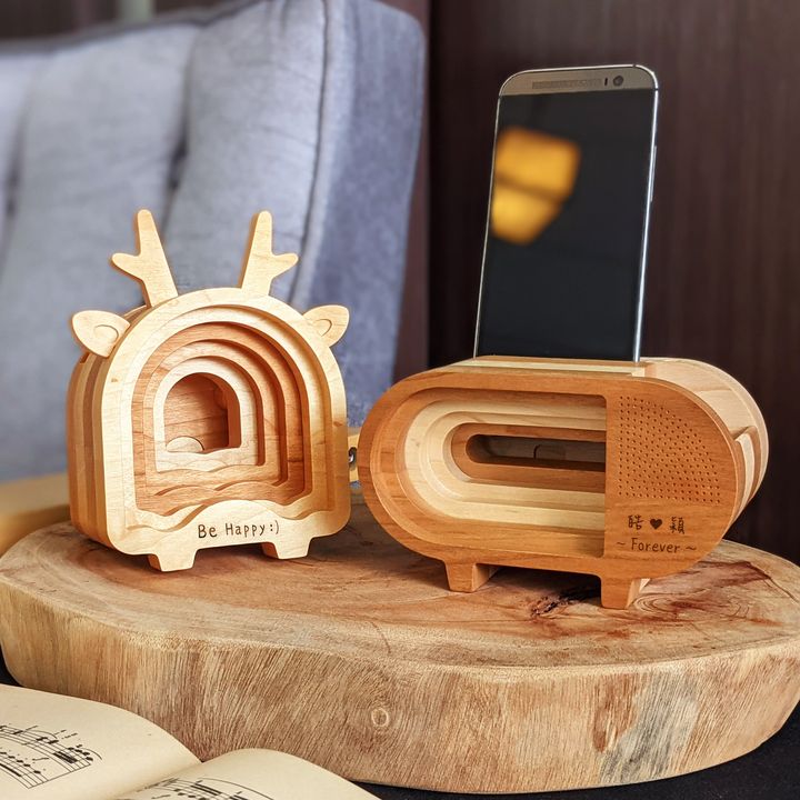▲文創品牌創意揚聲器。　圖：迷你 CNC 雕刻體驗館、臺中市產業故事館發展協會／提供