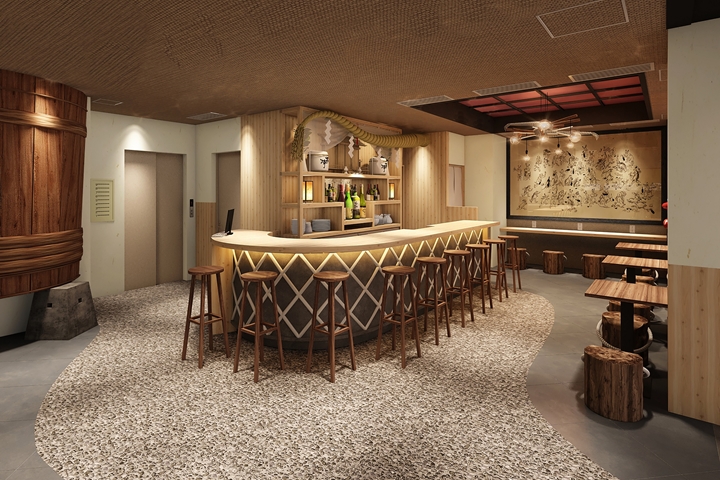 ▲「SAKE BAR」設計時尚新潮，為住客提供日本酒、文化、藝術共舞的微醺饗宴。　圖：SMADA／來源 