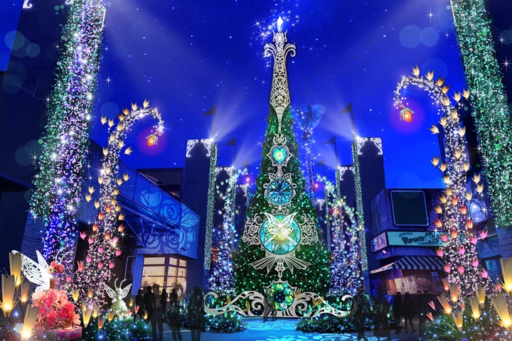 光之遊樂園的代表性樹狀燈飾今年以鮮花打造，命名為「花卉與妖精之樹（暫譯）」（示意圖）。　圖：京阪電氣鐵道／來源
