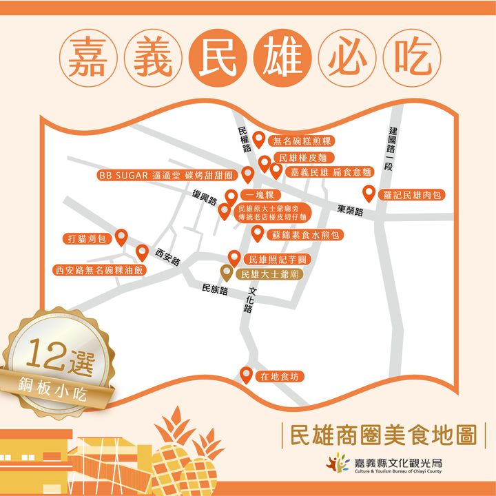 ▲搭乘台灣好行故宮南院線106公車，即可品嘗到民雄銅板小吃。　圖：嘉義縣文化觀光局／提供