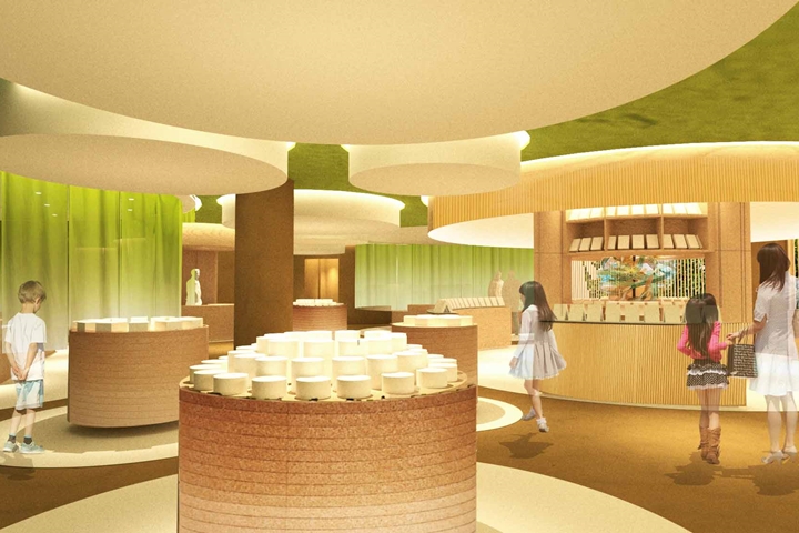 ▲館內裝潢以京都、抹茶、年輪蛋糕等元素為靈感設計，商品陳列區宛如一塊塊年輪蛋糕般相當可愛（示意圖）。　圖：美十／來源
