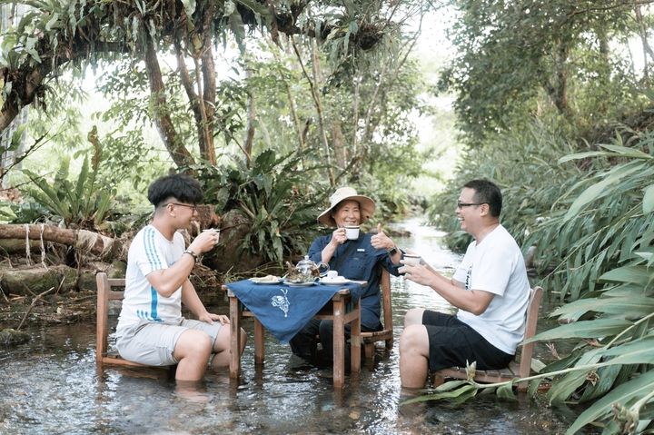 沁涼小溪下午茶是青陽農場園區體驗活動之一。　圖：花東縱谷國家風景區管理處／提供