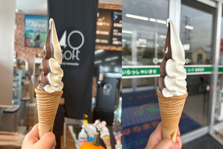 JR北海道花咲線的茶內車站周邊的「COOP 浜中」4.0霜淇淋人氣極高，一天可賣出800支。　圖：蔡雅雯／攝影