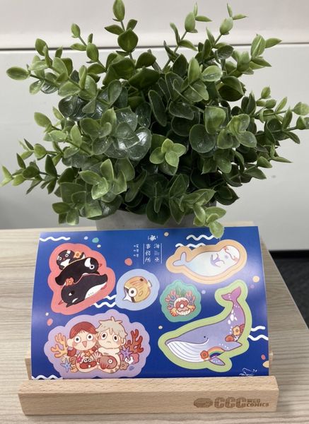 ▲文策院CCC追漫台人氣漫畫《海巫事務所》共生之海—海洋生物貼紙。　圖：國立海洋生物博物館／提供