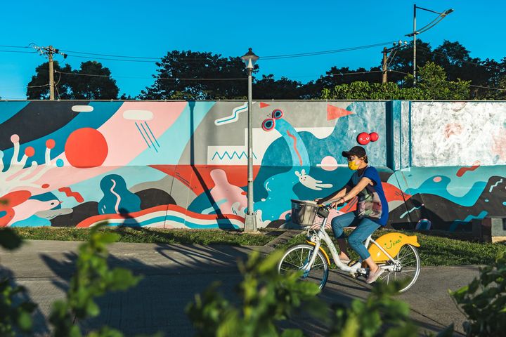 吳騏《八仙》就在河雙21休息站旁。　圖：台北市政府工務局水利工程處／提供 