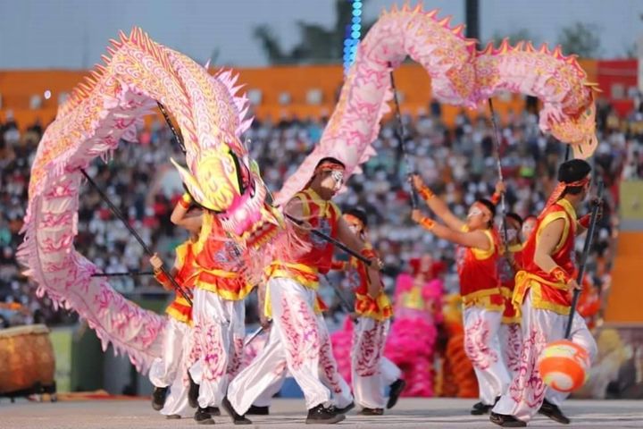 宋坤傳藝帶來精湛的舞龍舞獅鼓陣演出，天天都精彩，陪大家熱鬧過好年。　圖：全聯善美的文化藝術基金會／提供