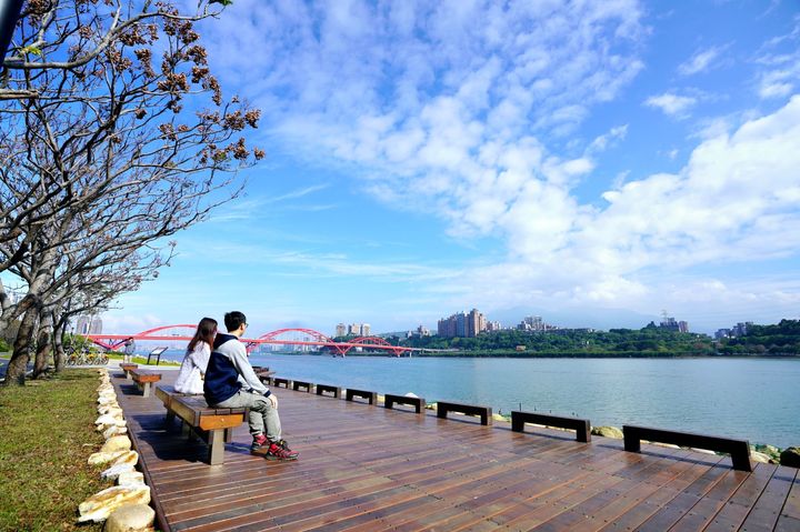 面河第一排的美景！八里左岸「海世界觀景台」享受悠閒時光 