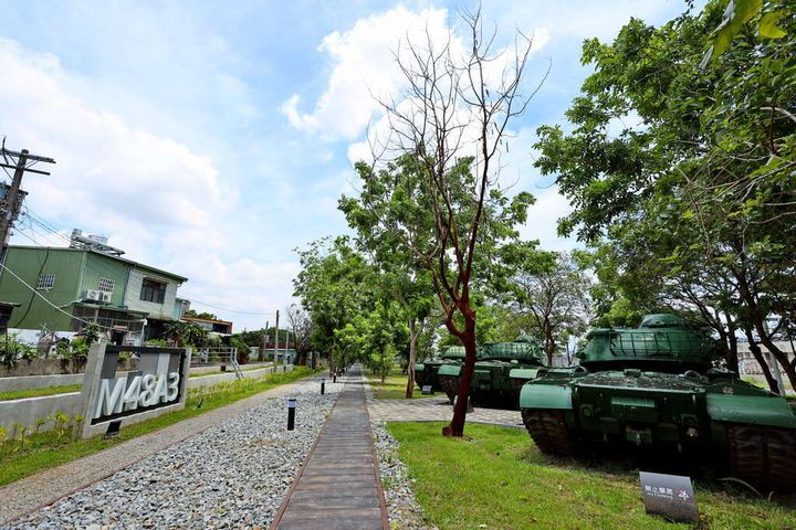 ▲戰車公園－展示三輛 M48A3 戰車。　圖：台中市政府觀光旅遊局／提供