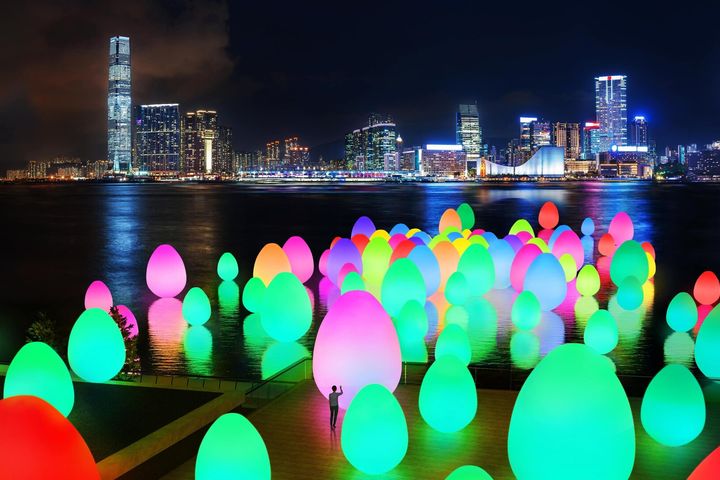 ▲光影展覽「teamLab: 光漣」帶來沉浸式夢幻新體驗。　圖：康樂及文化事務署／提供