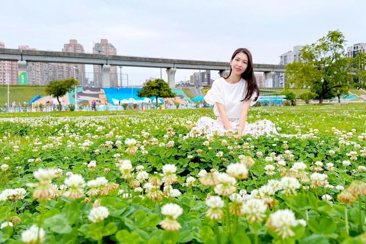 新北大都會公園成了打卡拍照最佳天然地景。　圖：新北市政府水利局／提供