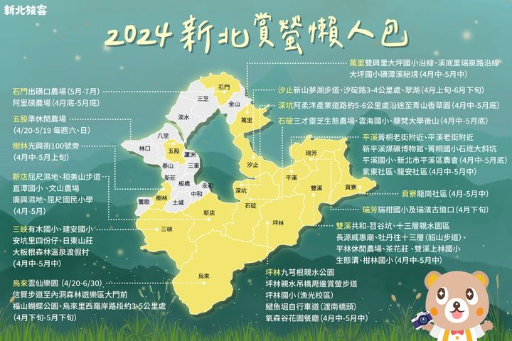 ▲2024新北賞螢懶人包。　圖：新北市政府觀光旅遊局／提供