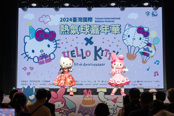 ▲全國記者會更邀請 HELLO KITTY 及美樂蒂到場助陣。　圖：台東縣政府交通及觀光發展處／提供