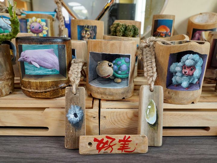 ▲好美船屋－廢材變背包吊飾。　圖：嘉義縣文化觀光局／提供