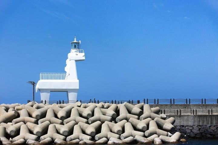 ▲梨湖紅白馬燈塔的小馬造型，令人驚艷。　圖：東南旅遊／提供