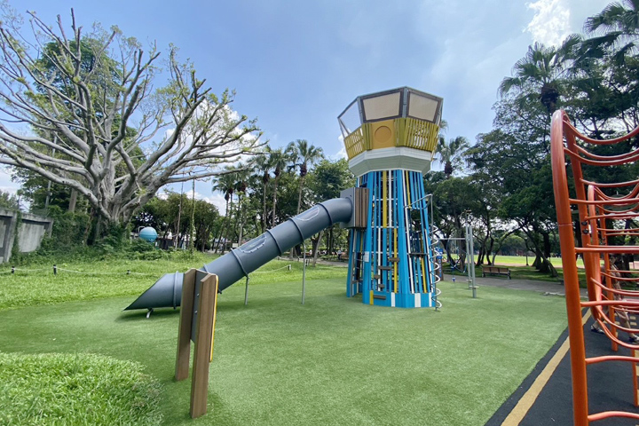 ▲民權公園遊戲場－塔台遊戲設施。　圖：臺北市政府工務局公園路燈工程管理處／提供