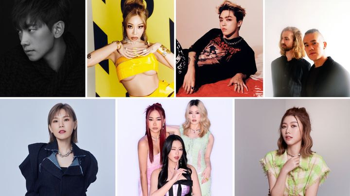 ▲BSMF 2024 重磅卡司陣容（左上至右下）： Rain、Jessi、Junny、DJ Slumberjack、李佳薇、DOLLA、Priscilla Abby 蔡恩雨將連番登台演出。（圖片來源：婆羅洲 SONIC 音樂節）　圖：馬來西亞觀光局／提供