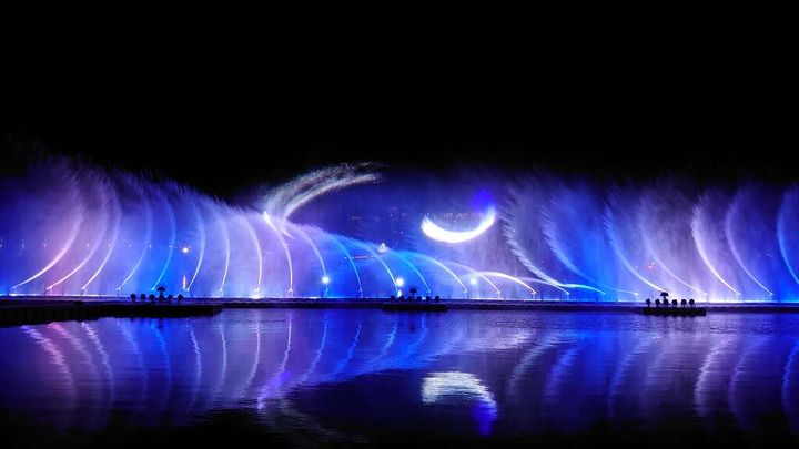 ▲夜間水舞（示意圖）。　圖：桃園市政府觀光旅遊局／提供
