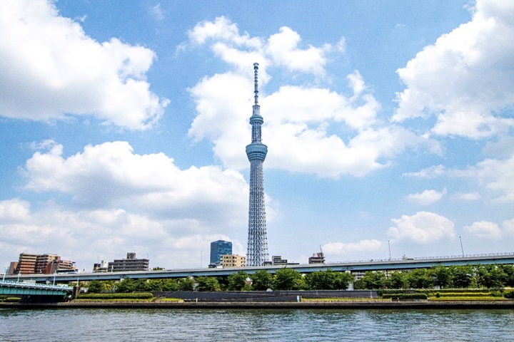 從晴空塔眺望的富士山。　圖：©TOKYO-SKYTREETOWN／提供