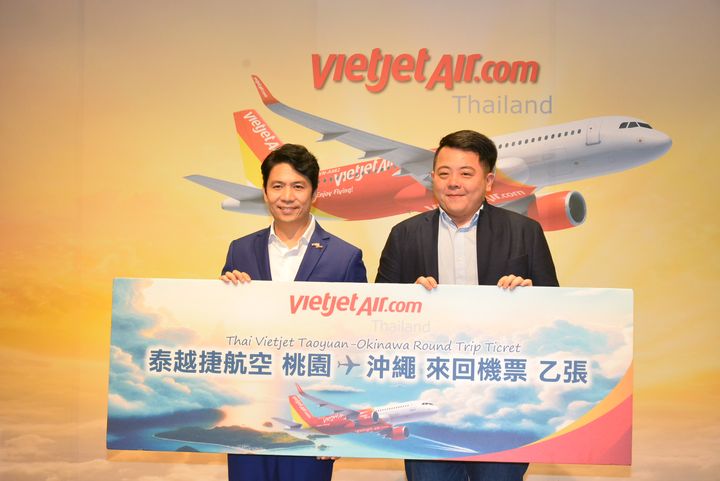泰越捷航空宣布11/2開通台北至沖繩新航線。　記者-王政／攝  