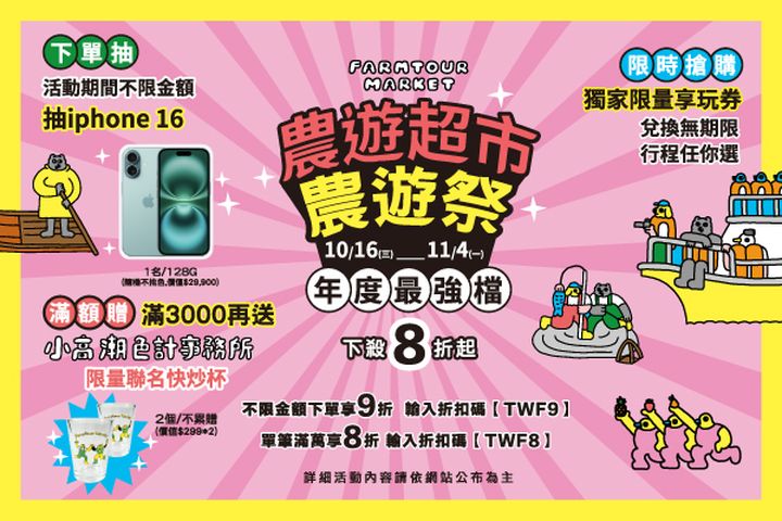 ▲「2024最強檔 ITF 線上旅展農遊超市—農遊祭活動」登場。　圖：農遊超市／提供